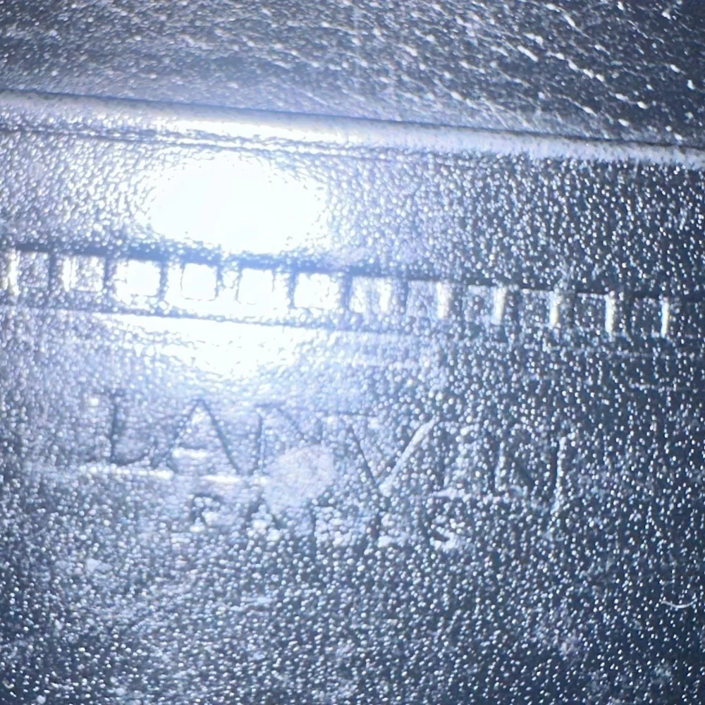 Lanvin Bi fold Card Cash Wallet Black Patent Leather